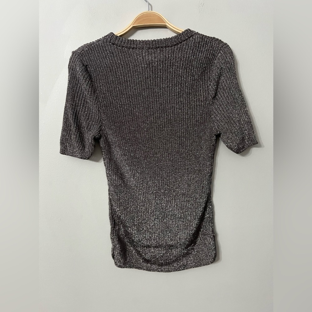 NEW H&M Metallic Rib-knit Top Size:L - Picture 2 of 3